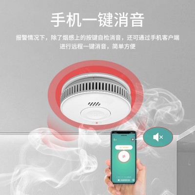 跨境欧洲EN14604火灾烟雾报警器 WIFI智能涂鸦APP远程通知烟感器