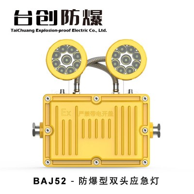 台创BAJ52防爆双头应急灯led壁挂2*3W停电充电消防照明灯36V220V